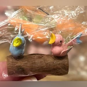 Set of 2 Vintage Miniature SSCO Taiwan Pair of Birds on Branch New in Pa…